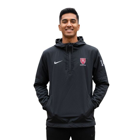 Nike Harvard Basketball 1/4 Zip Hooded Pullover Jersey 2023 Size M - Picture 1 of 11